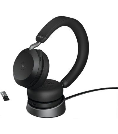 Jabra Evolve2 75 Link380a MS Stereo Stand Black