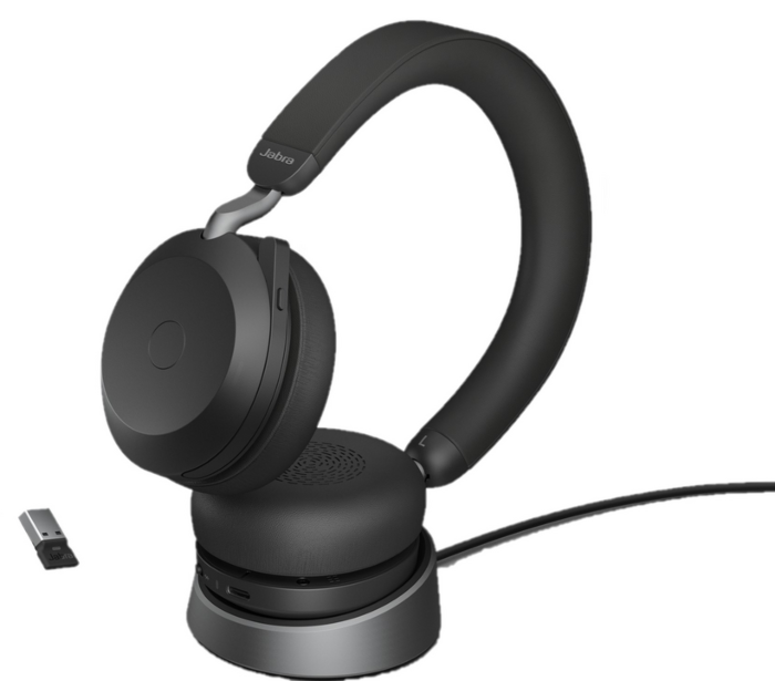 Jabra Evolve2 75 Link380a UC Stereo Stand Black