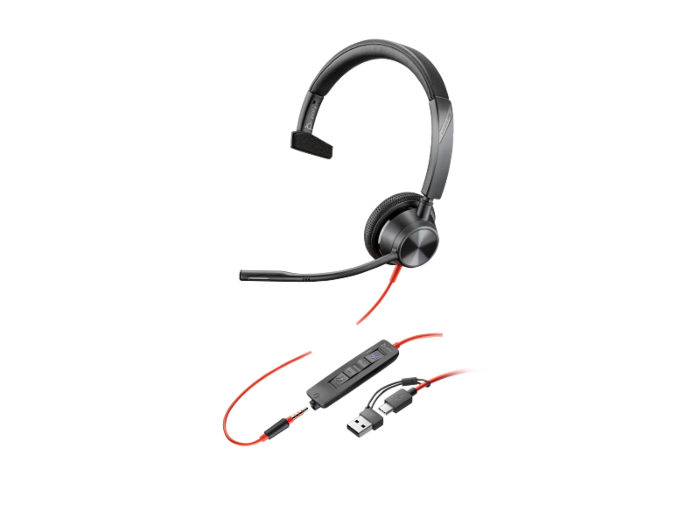 POLY BLACKWIRE 3315 -M TEAMS USB-C HS +USB-C/A